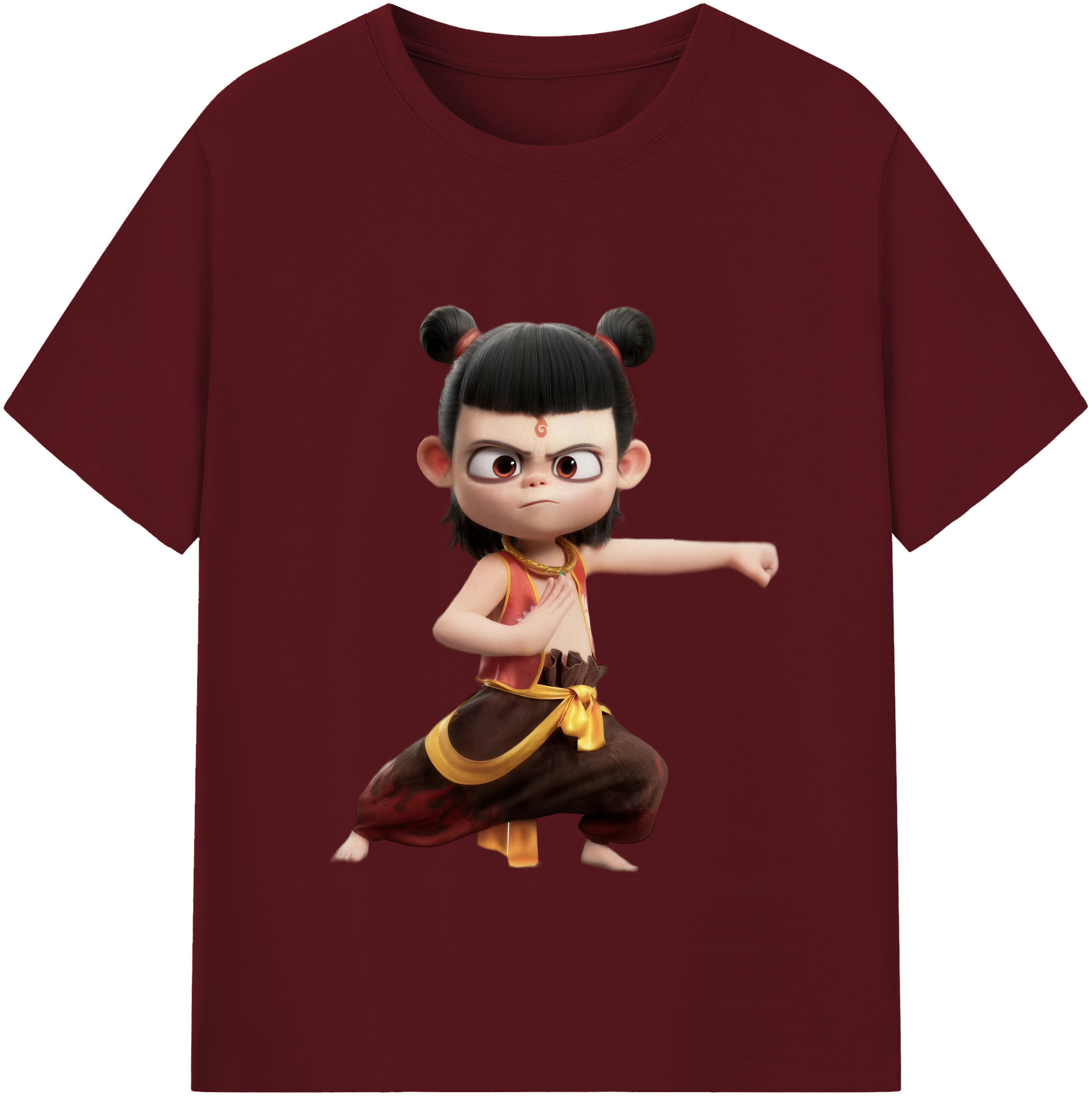 （画像用） Ne Zha 2 ナタ 魔童の大暴れ 綿100％半袖Tシャツ（フロントプリント）